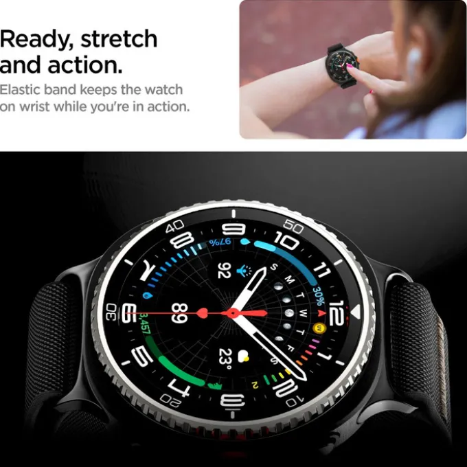 PASEK SPIGEN SAMSUNG GALAXY WATCH 8 / CLASSIC 40 / 44 / 46 MM LITE FIT CZARNY