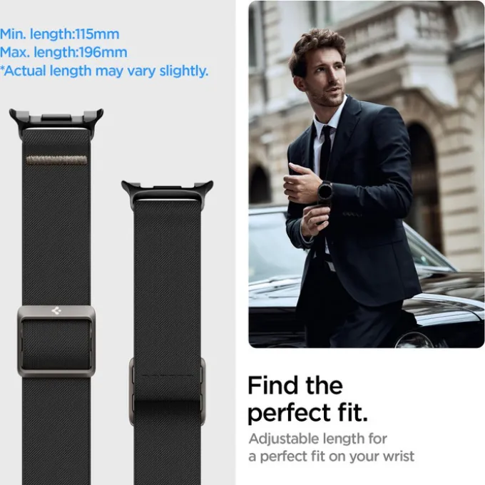 PASEK SPIGEN SAMSUNG GALAXY WATCH 8 / CLASSIC 40 / 44 / 46 MM LITE FIT CZARNY