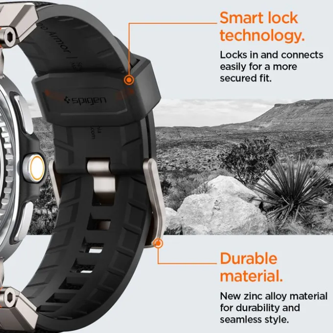 PASEK SPIGEN SAMSUNG GALAXY WATCH 8 46mm 44mm 40mm DURAPRO ARMOR CZARNY