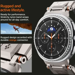 PASEK SPIGEN SAMSUNG GALAXY WATCH 8 46mm 44mm 40mm DURAPRO ARMOR CZARNY