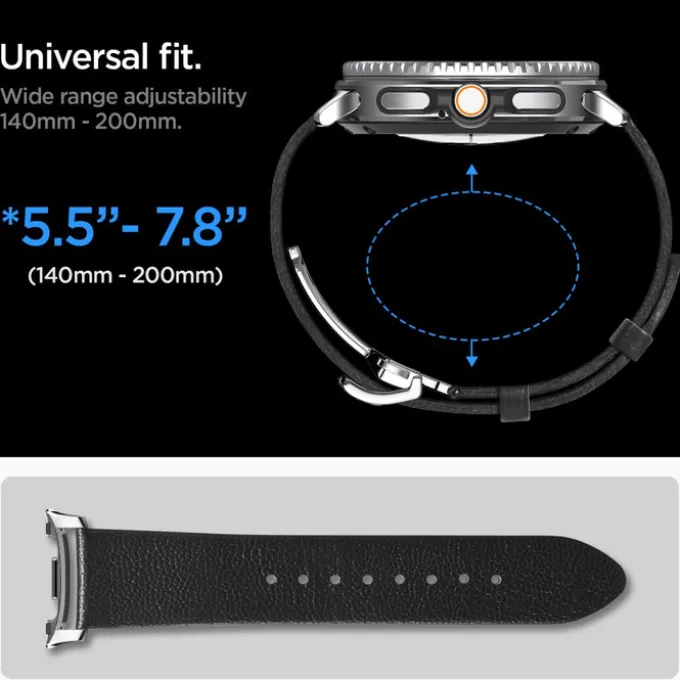 PASEK SPIGEN SAMSUNG GALAXY WATCH 8 / CLASSIC (40 / 44 / 46 MM) ENZO BLACK