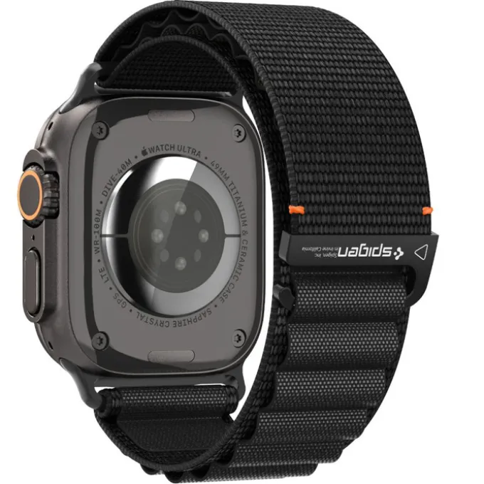 PASEK SPIGEN WBF1 BAND APPLE WATCH 6 / 7 / 8 / 9 / 10 / SE / ULTRA 1 / 2 (44 / 45 / 46 / 49 MM) BLACK