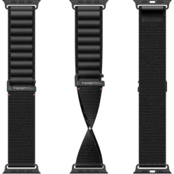 PASEK SPIGEN WBF1 BAND APPLE WATCH 6 / 7 / 8 / 9 / 10 / SE / ULTRA 1 / 2 (44 / 45 / 46 / 49 MM) BLACK