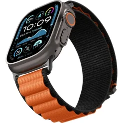PASEK SPIGEN WBF1 BAND APPLE WATCH 6 / 7 / 8 / 9 / 10 / SE / ULTRA 1 / 2 (44 / 45 / 46 / 49 MM) BLACK/ORANGE
