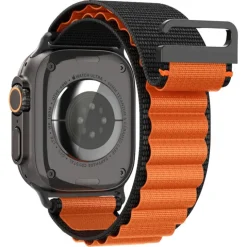 PASEK SPIGEN WBF1 BAND APPLE WATCH 6 / 7 / 8 / 9 / 10 / SE / ULTRA 1 / 2 (44 / 45 / 46 / 49 MM) BLACK/ORANGE