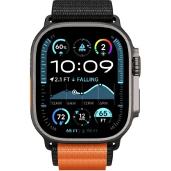 PASEK SPIGEN WBF1 BAND APPLE WATCH 6 / 7 / 8 / 9 / 10 / SE / ULTRA 1 / 2 (44 / 45 / 46 / 49 MM) BLACK/ORANGE