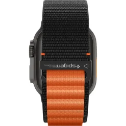 PASEK SPIGEN WBF1 BAND APPLE WATCH 6 / 7 / 8 / 9 / 10 / SE / ULTRA 1 / 2 (44 / 45 / 46 / 49 MM) BLACK/ORANGE