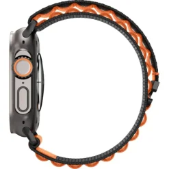 PASEK SPIGEN WBF1 BAND APPLE WATCH 6 / 7 / 8 / 9 / 10 / SE / ULTRA 1 / 2 (44 / 45 / 46 / 49 MM) BLACK/ORANGE
