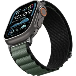 PASEK SPIGEN WBF1 BAND APPLE WATCH 6 / 7 / 8 / 9 / 10 / SE / ULTRA 1 / 2 (44 / 45 / 46 / 49 MM) BLACK/GREEN