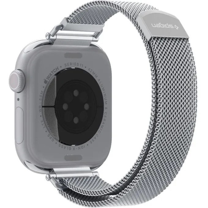 PASEK SPIGEN WBM4 BAND APPLE WATCH 8 / 9 / 10 / 11 / SE (40 / 41 / 42 MM) SILVER