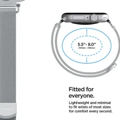PASEK SPIGEN WBM4 BAND APPLE WATCH 8 / 9 / 10 / 11 / SE (40 / 41 / 42 MM) SILVER
