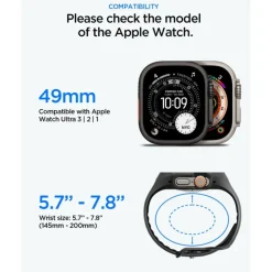 PASEK Z ETUI SPIGEN APPLE WATCH ULTRA 1 / 2 / 3 (49 MM) LIQUID AIR PRO & TEMPERED GLASS CZARNY