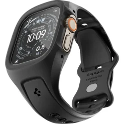 PASEK Z ETUI SPIGEN APPLE WATCH ULTRA 1 / 2 / 3 (49 MM) LIQUID AIR PRO & TEMPERED GLASS CZARNY