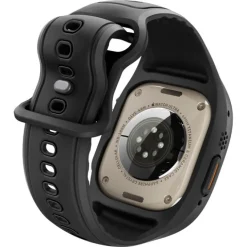 PASEK Z ETUI SPIGEN APPLE WATCH ULTRA 1 / 2 / 3 (49 MM) LIQUID AIR PRO & TEMPERED GLASS CZARNY