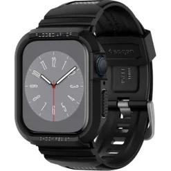 Pasek z Etui SPIGEN Rugged Armor Pro Apple Watch Ultra 9 8 7 SE 2022 42mm 44mm 45mm 49mm Czarny