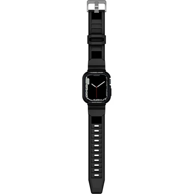 Pasek z Etui SPIGEN Rugged Armor Pro Apple Watch Ultra 9 8 7 SE 2022 42mm 44mm 45mm 49mm Czarny