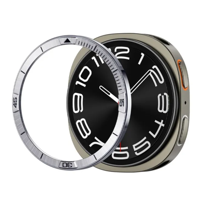 PIERŚCIEŃ ETUI SAMSUNG GALAXY WATCH 8 44 MM SPIGEN BEZEL TUNE PILOT SREBRNY