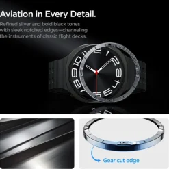 PIERŚCIEŃ ETUI SAMSUNG GALAXY WATCH 8 44 MM SPIGEN BEZEL TUNE PILOT SREBRNY