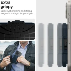 PORTFEL MAGASEF SPIGEN LOCK FIT UNIWERSALNY CARD HOLDER GRANATOWY