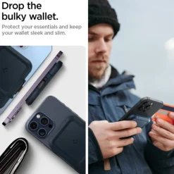 PORTFEL MAGASEF SPIGEN LOCK FIT UNIWERSALNY CARD HOLDER GRANATOWY