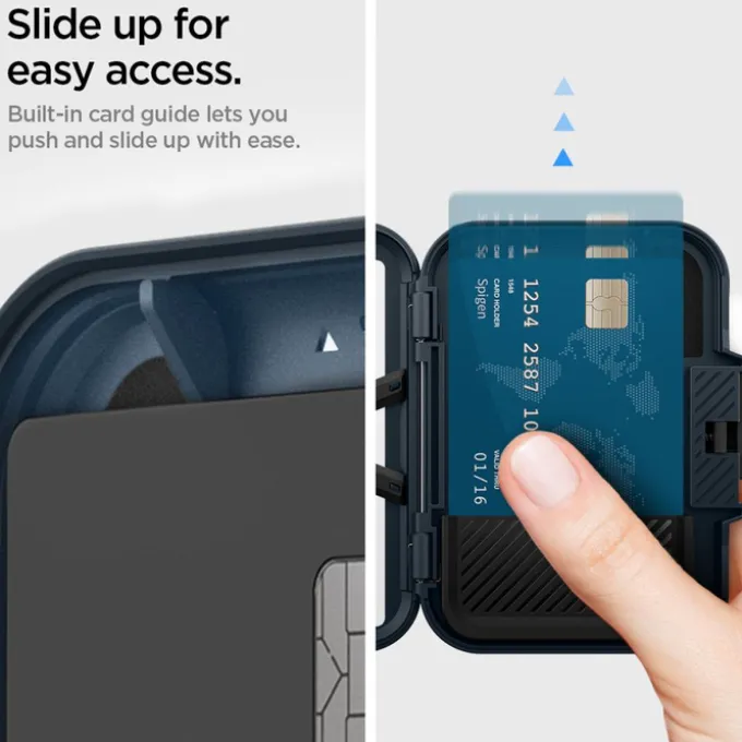 PORTFEL MAGASEF SPIGEN LOCK FIT UNIWERSALNY CARD HOLDER GRANATOWY