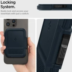 PORTFEL MAGASEF SPIGEN LOCK FIT UNIWERSALNY CARD HOLDER GRANATOWY