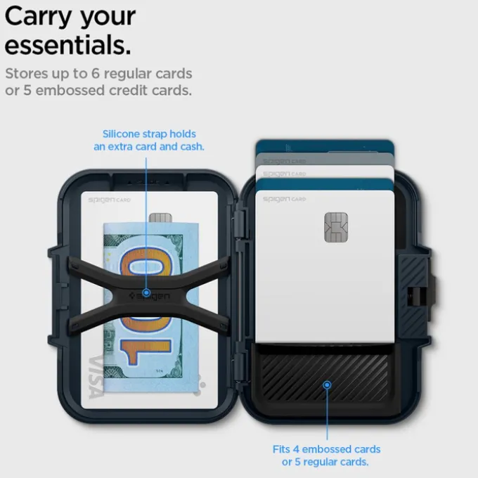 PORTFEL MAGASEF SPIGEN LOCK FIT UNIWERSALNY CARD HOLDER GRANATOWY