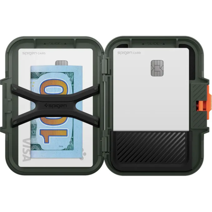 PORTFEL MAGASEF SPIGEN LOCK FIT UNIWERSALNY CARD HOLDER KHAKI ZIELONY