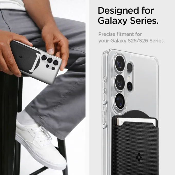 PORTFEL MAGSAFE SPIGEN GALAXY S URBAN FIT MAGNETIC CARD HOLDER CZARNY