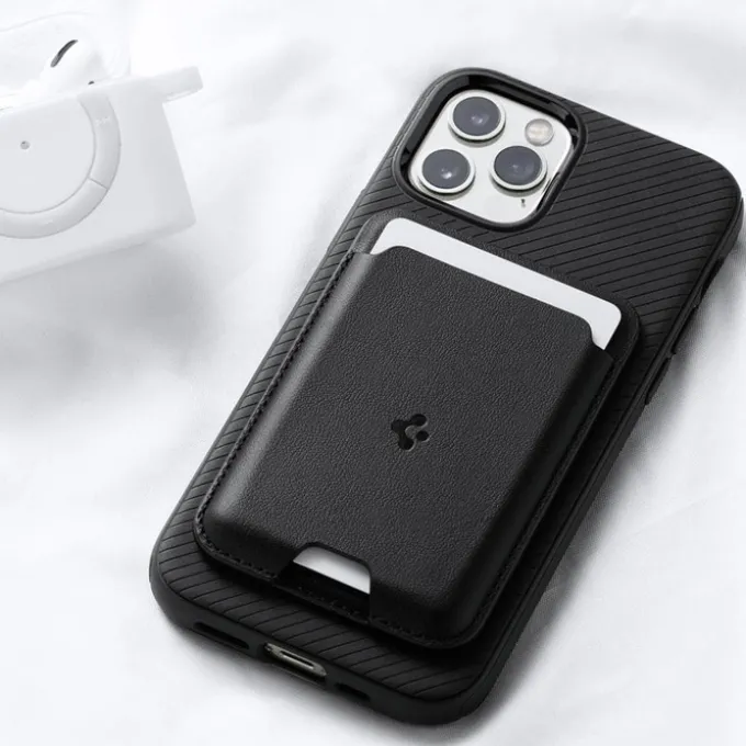 PORTFEL MAGSAFE SPIGEN VALENTINUS UNIWERSALNY CARD HOLDER CZARNY