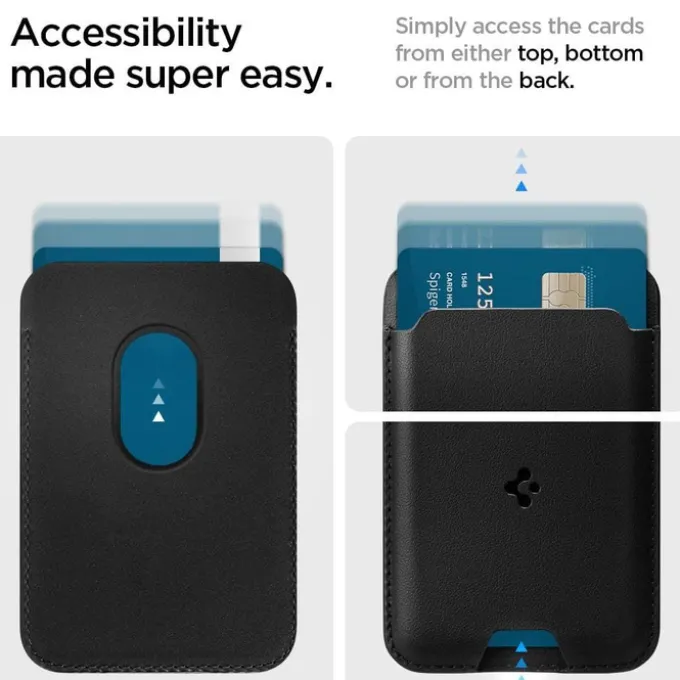 PORTFEL MAGSAFE SPIGEN VALENTINUS UNIWERSALNY CARD HOLDER CZARNY