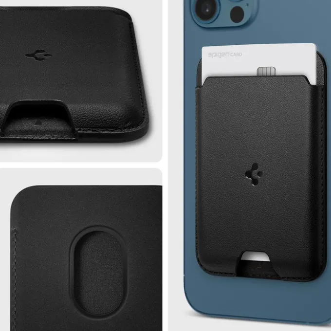 PORTFEL MAGSAFE SPIGEN VALENTINUS UNIWERSALNY CARD HOLDER CZARNY