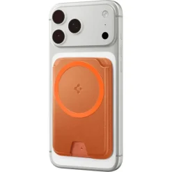PORTFEL MAGSAFE SPIGEN VALENTINUS MAGFIT+ UNIWERSALNY METALLIC ORANGE