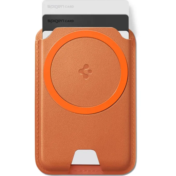 PORTFEL MAGSAFE SPIGEN VALENTINUS MAGFIT+ UNIWERSALNY METALLIC ORANGE