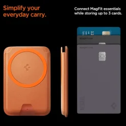 PORTFEL MAGSAFE SPIGEN VALENTINUS MAGFIT+ UNIWERSALNY METALLIC ORANGE