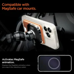 PORTFEL MAGSAFE SPIGEN VALENTINUS MAGFIT+ UNIWERSALNY METALLIC ORANGE