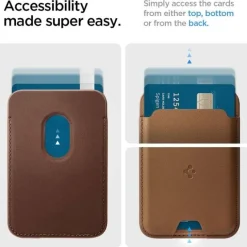 PORTFEL MAGSAFE SPIGEN VALENTINUS UNIWERSALNY CARD HOLDER BRĄZOWY