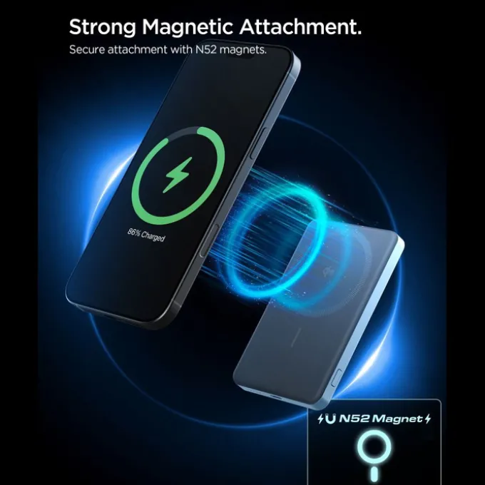 POWERBANK SPIGEN EA2205MQ ESSENTIAL MAGSAFE 5000MAH 22.5W QI2 TEAL BLUE