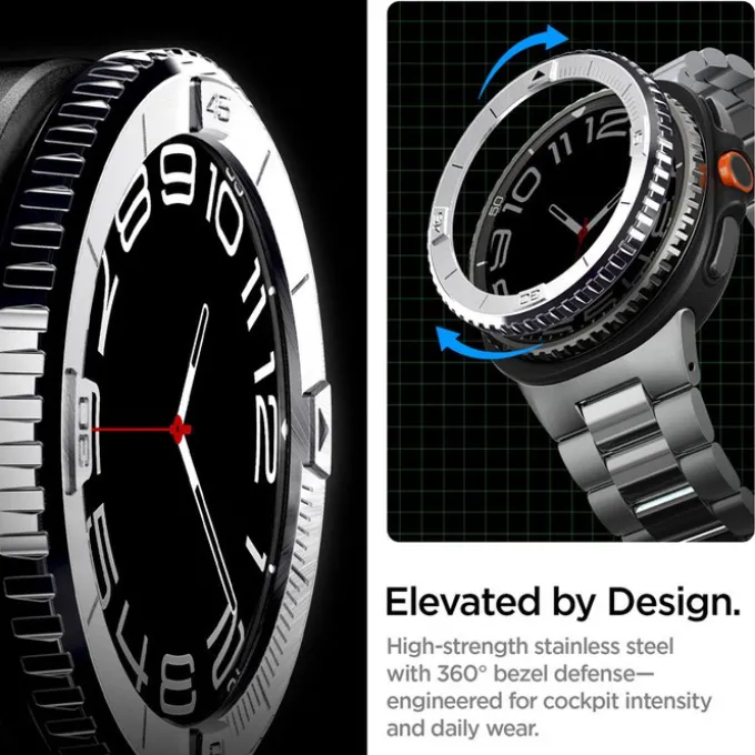 RAMKA SPIGEN SAMSUNG GALAXY WATCH 8 CLASSIC 46MM BEZEL TUNE PILOT SILVER