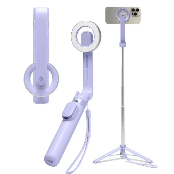 SELFIE STICK SPIGEN S571W MAGSAFE BLUETOOTH STATYW FIOLETOWY