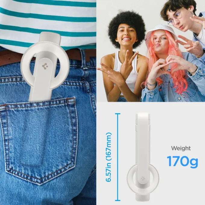 SELFIE STICK SPIGEN S571W MAGSAFE BLUETOOTH STATYW BEŻOWY