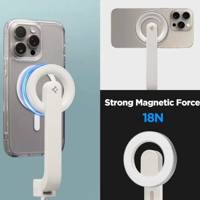 SELFIE STICK SPIGEN S571W MAGSAFE BLUETOOTH STATYW BEŻOWY