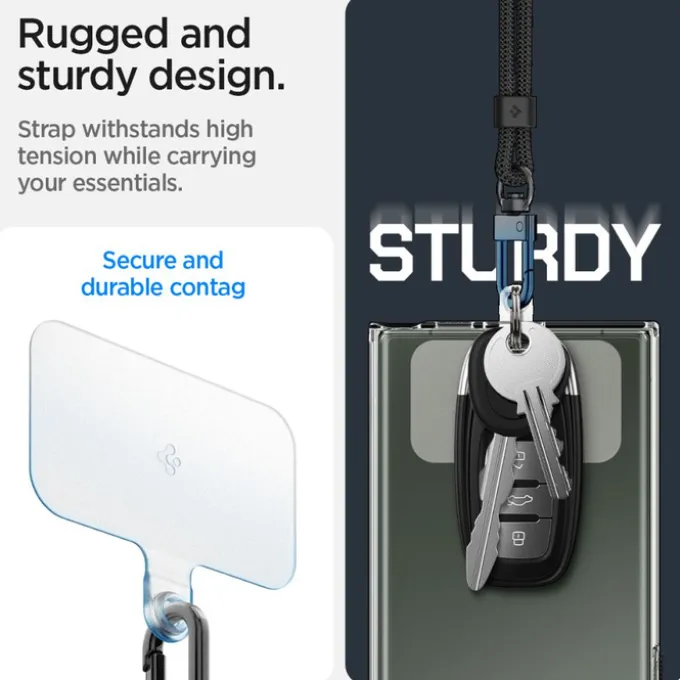 Smycz Spigen uniwersalna STRAP SET CROSSBODY & WRIST BLACK