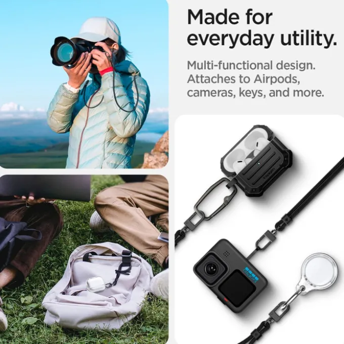 Smycz Spigen uniwersalna STRAP SET CROSSBODY & WRIST BLACK