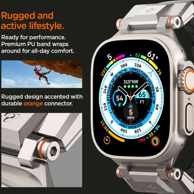 SPIGEN DURAPRO ARMOR PU APPLE WATCH 4 / 5 / 6 / 7 / 8 / 9 / SE / ULTRA 1 / 2 (42 / 44 / 45 / 49 MM) BLACK