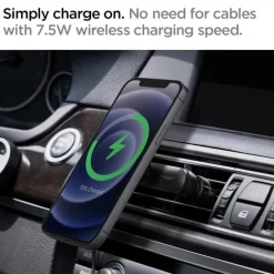 Spigen Its12 W Onetap Magnetic Magsafe Vent Car Charger 7.5 W Uchwyt Do Kratki Black