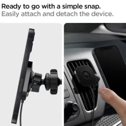 Spigen Its12 W Onetap Magnetic Magsafe Vent Car Charger 7.5 W Uchwyt Do Kratki Black