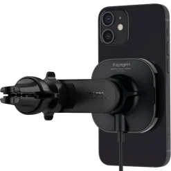 Spigen Its12 W Onetap Magnetic Magsafe Vent Car Charger 7.5 W Uchwyt Do Kratki Black