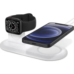 SPIGEN MAGFIT DUO APPLE MAGSAFE & APPLE WATCH PODSTAWKA CHARGER STAND WHITE