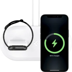 SPIGEN MAGFIT DUO APPLE MAGSAFE & APPLE WATCH PODSTAWKA CHARGER STAND WHITE